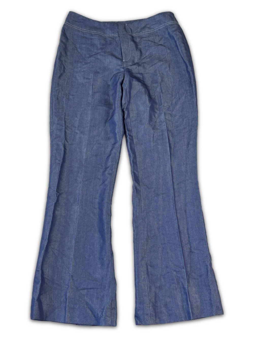 Lena Gabrielle Shimmer‎ Pants Womens 4 Blue Mid Rise Flare Leg